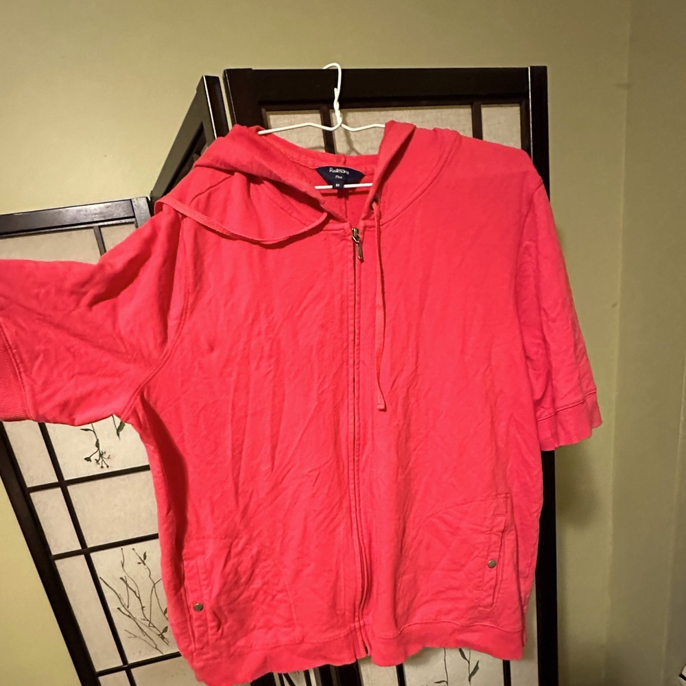 Reitmens pink half sleeve zip up coat